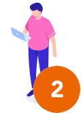 Desenho de homem segurando um notebook